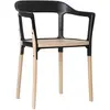 MAGIS chaise STEELWOOD CHAIR (Noir - Pieds et siège en hêtre naturel, la structure noire)
