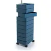 MAGIS 360° meuble avec 10 tiroirs (Bleu - ABS poli / Aluminium)