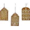 Mobili Rebecca Ensemble de 3 pendentifs de Noël en forme de maison en polyrésine
