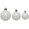 Mobili Rebecca Ensemble de 32 boules de Noël en plastique blanc, Ø 4/6/10 cm