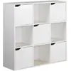 Bibliothèque Rebecca Mobili Vesparia 90x90x30 Aggloméré Blanc Moderne