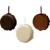 Mobili Rebecca Ensemble 3 pendentifs de Noël forme de macaron en polyester, Ø 10 cm