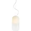 Artemide Gople suspension en verre, blanche/argent