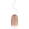 Artemide Gople suspension en verre, cuivrée/argent