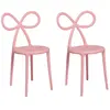 QEEBOO set de 2 chaises RIBBON CHAIR (Rose - Polypropylène)