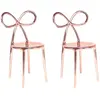 QEEBOO set de 2 chaises RIBBON CHAIR METAL FINISH (Or rose - Polypropy...