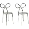 QEEBOO set de 2 chaises RIBBON CHAIR METAL FINISH (Argent - Polypropyl...