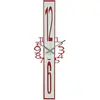 ARTI E MESTIERI horloge murale JODY (Rosso e bianco marmo - Métal vern...