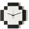 ARTI E MESTIERI horloge murale TETRIS (Noir / blanc marbre - Métal ver...