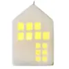Mobili Rebecca Petite maison de Noël en céramique blanche avec lumières LED à piles