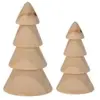 Mobili Rebecca Lot de 2 arbres de Noël de table en bois de pin couleur naturelle