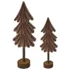 Mobili Rebecca Petits Arbres en Feutre Bois Marron 2 pièces Décoration de Noël