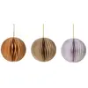 Mobili Rebecca Lot de 12 pendentifs pour arbre de Noël en papier 3 couleurs assorties