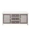 Buffet bas avec 3 tiroirs 2 portes en bois blanc et gris