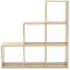 Bibliothèque en échelle avec 6 cubes beige