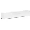 DMORA Meuble tv ame, buffet de salon, armoire basse pour tv, base murale de rangement, made in italy, 225x38h39 cm, blanc brillant
