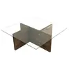 Dmora Table basse en verre beige 90x90 h35 cm