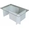 Dmora Table basse teti, table basse, porte-revues pour canapé, etagère de salon, 105x65h40 cm, blanc