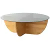 Table basse Dpere - Dmora - Bois massif - Chêne 90x96h30 cm