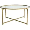Table basse Dhateboe - Dmora - Verre - Or 83x87h40 cm