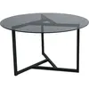 Dmora Table basse en métal taupe, noir 75x75  cm