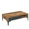 Dmora Table basse effet bois noyer, anthracite 105x60h33 cm