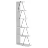 DMORA Bibliothèque erminia, etagère de bureau, porte-livre mobile, librairie, 50x22h150 cm, blanc et noir