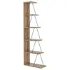 DMORA Bibliothèque Dpallanc, Etagère de bureau, Porte-livre mobile, Librairie, 50x22h150 cm, Chêne et Noir