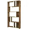 DMORA Bibliothèque scapolita, etagère de bureau, porte-livre mobile, librairie, 90x20h180 cm, noyer et blanc
