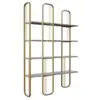 DMORA Bibliothèque angylla, etagère de bureau, porte-livre mobile, librairie, 125x28h180 cm, or