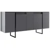 Buffet Dgarzitt - Dmora - Mélamine - Anthracite, Noir 160x40h80 cm