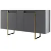 Buffet Dgarzitt - Dmora - Mélamine - Noyer, Or 160x40h80 cm