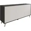 Dmora Buffet effet bois anthracite, blanc 154x40h72 cm