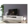 DMORA Meuble TV effet bois blanc brillant 200x40 cm