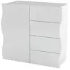 DMORA Buffet effet bois blanc brillant 90x40 cm