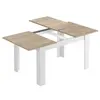 DMORA Table à rallonge effet bois beige, blanc 190x90 cm