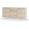 Buffet Arvada - DMORA - Buffet moderne avec 3 portes et étagères - Bla...