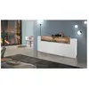 DMORA Buffet effet bois blanc brillant, beige 200x45 cm
