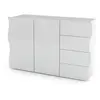 DMORA Buffet effet bois blanc brillant 124x40 cm