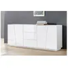 Dmora - Buffet Dmicill Blanc brillant 220x43h86 cm