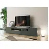 DMORA Meuble TV effet bois anthracite brillant 200x40 cm