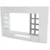 DMORA Meuble TV effet bois blanc brillant et ciment 290x40h192 cm