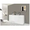 DMORA Buffet effet bois blanc brillant 200x43h86 cm