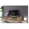 DMORA Meuble TV effet bois érable, ardoise 200x40h37 cm