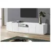 DMORA Meuble TV effet bois blanc brillant 220x43cm