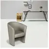 Dmora Fauteuil en similcuir gris 64x63 cm