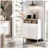 Dmora Buffet effet bois beige, blanc 80x40 cm