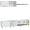 Meuble Mural Dolze - Dmora - Effet Bois - Blanc, Chêne 200x40h45 cm
