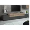 DMORA Meuble Tv Effet Bois Anthracite, Beige 240x45 Cm
