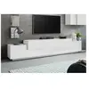 DMORA Meuble TV effet bois blanc brillant 240x45 cm